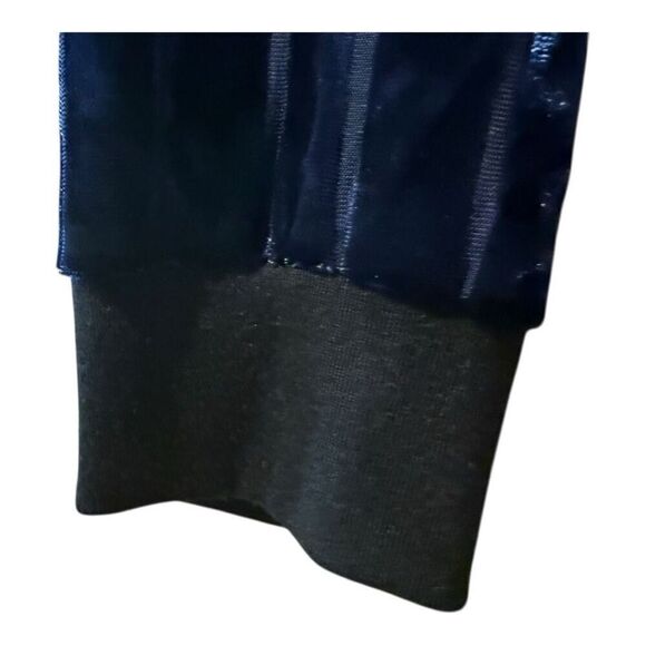 LuLaRoe Elegant Blue Velvet Stevie Bomber Jacket Crushed Burnout Size L - Picture 7 of 13